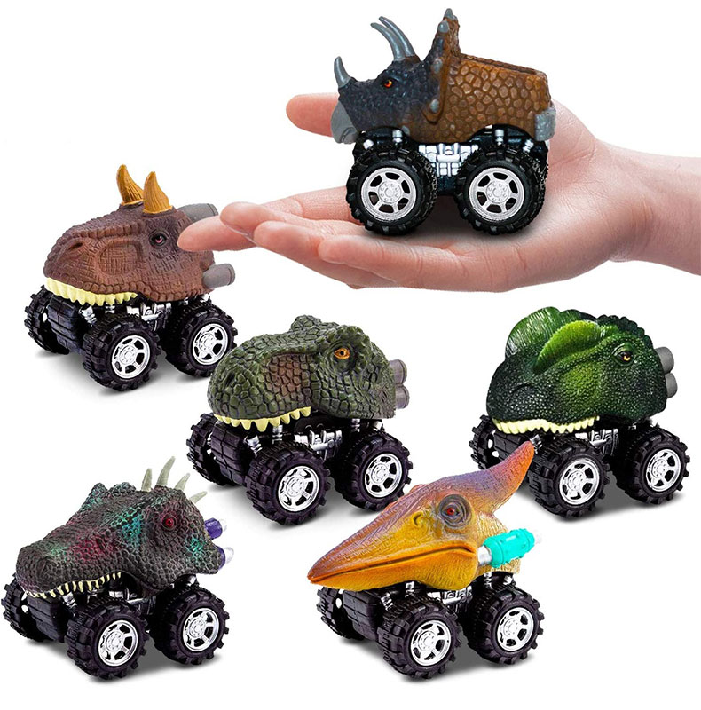 미니 공룡 투석기 자동차 당겨 차량 모델 장난감 소년을위한 야만인 바다 생활 동물 4 세 어린이를위한 생일 선물